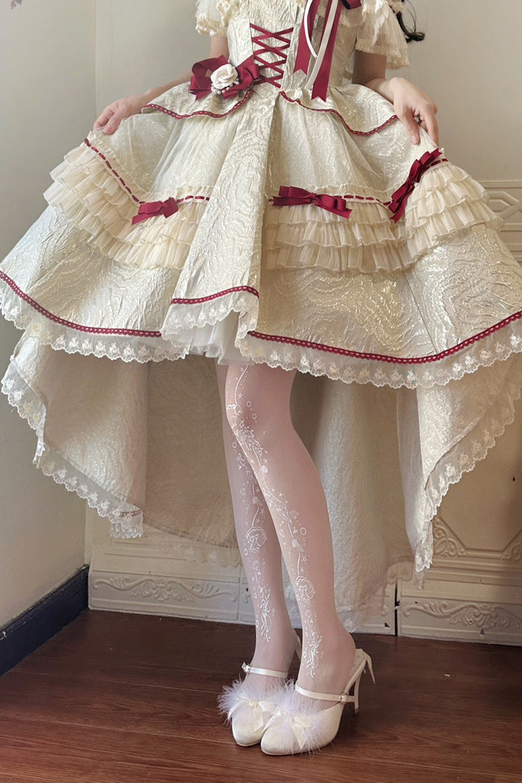 Lolita JSK Dress - Tycoon's Daughter, 2 Colors, Ruffled, Sweet Style, Bow Detail - additional product view 2