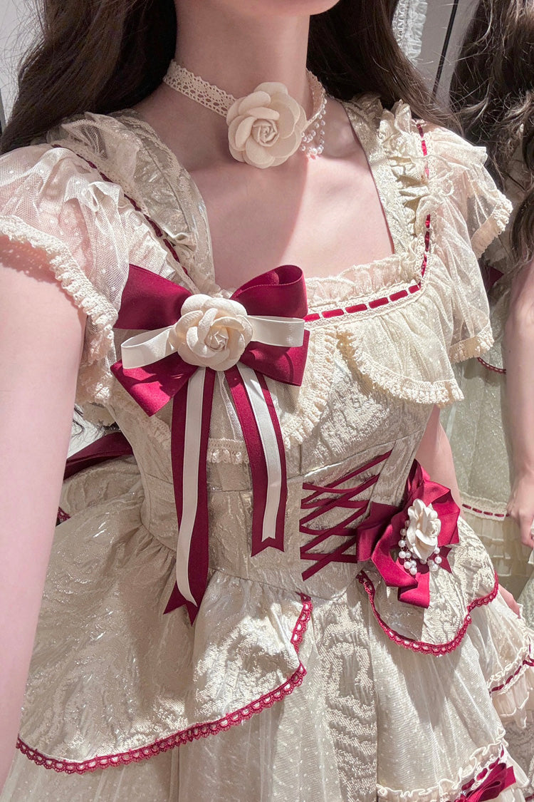 Lolita JSK Dress - Tycoon's Daughter, 2 Colors, Ruffled, Sweet Style, Bow Detail - additional product view 3