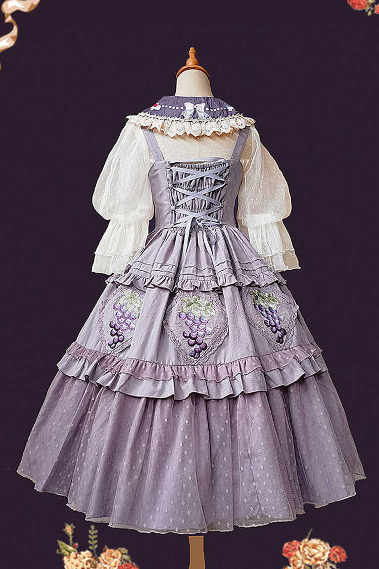 Lolita JSK Dress - Vineyard, Purple, Printed, Embroidered, Sweet Style - additional product view 10