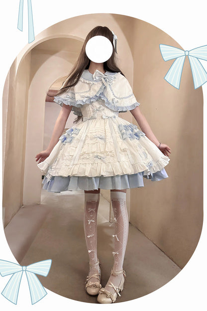 Lolita JSK Dress - Window Dolls, 2 Colors, Layered, Sweet Style, Bow Detail - additional product view 6