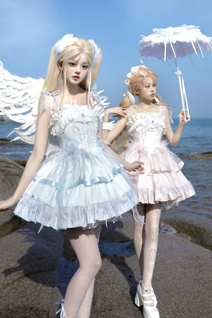 Lolita JSK Dress - Wings Arrival Multi-layer, 3 Colors, Ruffled, Sweet Style - additional product view 3