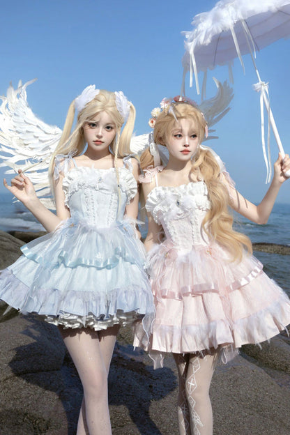 Lolita JSK Dress - Wings Arrival Multi-layer, 3 Colors, Ruffled, Sweet Style - additional product view 4