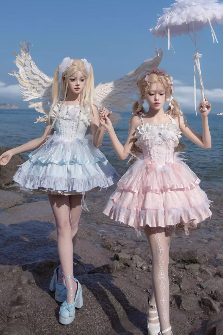 Lolita JSK Dress - Wings Arrival Multi-layer, 3 Colors, Ruffled, Sweet Style - main product image