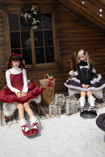 Lolita JSK Dress - Winter's Wish, 2 Colors, Sweet Style, Bow Detail, Layered - additional product view 7