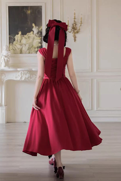 Lolita JSK Dress - With Love, Red, Square Collar - Kawaii Layering Dress - additional product view 3