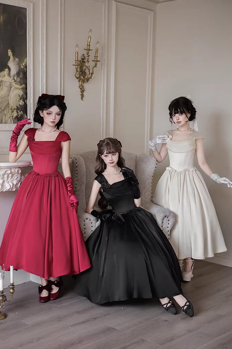 Lolita JSK Dress - With Love, Red, Square Collar - Kawaii Layering Dress - additional product view 5