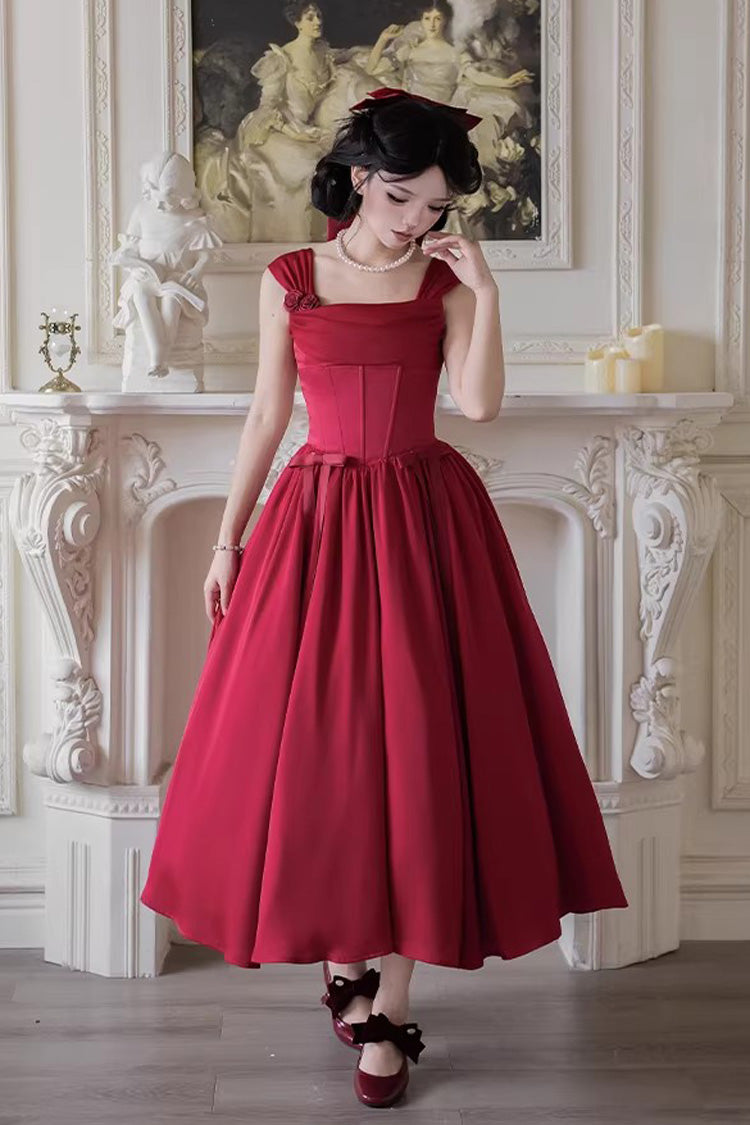 Lolita JSK Dress - With Love, Red, Square Collar - Kawaii Layering Dress - main product image