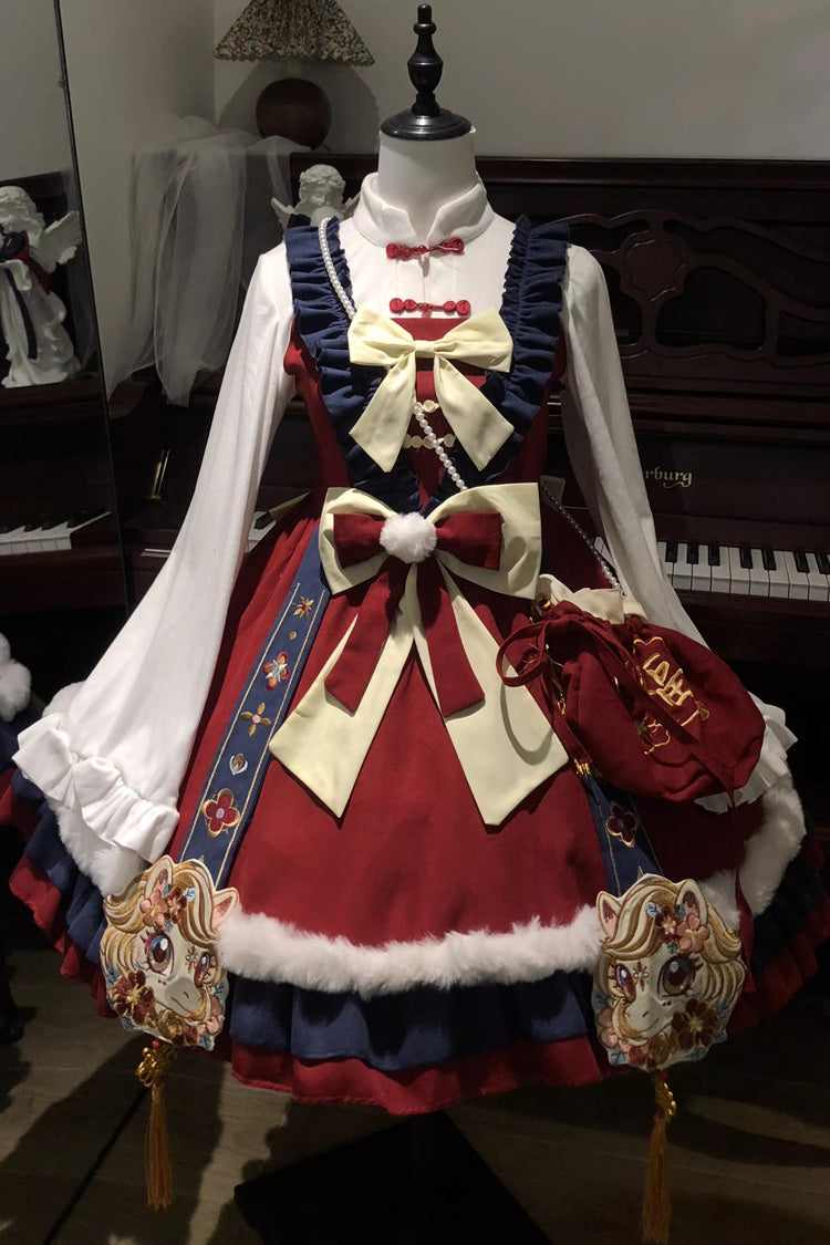 Lolita JSK Dress - Year Of The Horse, 2 Colors, Sweet Style, Chinese-Inspired Style - additional product view 4