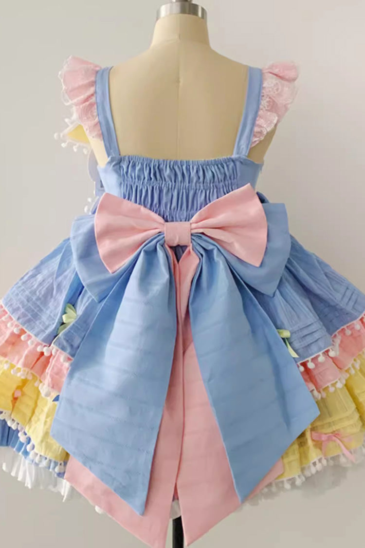 Lolita JSK Dress - Yellow/blue/pink, 3 Colors, Bow Detail, Sweet Style - additional product view 5