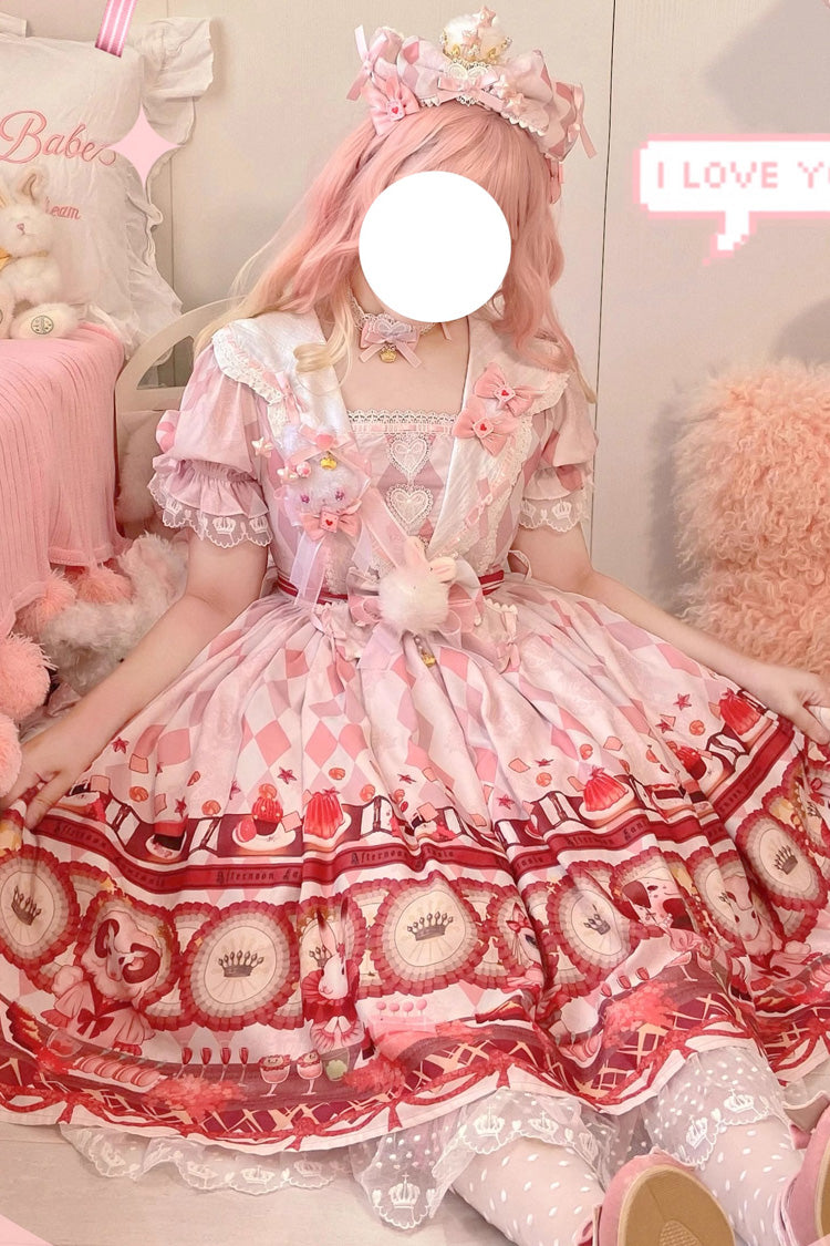 Lolita Jumper Skirt - Afternoon Fantasia, White, Long Sleeves, Sweet Style, Bow Detail - additional product view 5