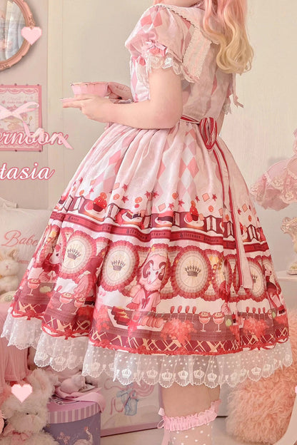 Lolita Jumper Skirt - Afternoon Fantasia, White, Long Sleeves, Sweet Style, Bow Detail - additional product view 7