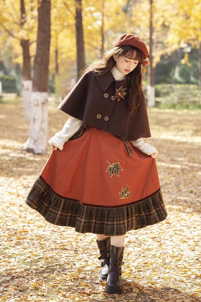 Lolita Jumper Skirt - Autumn Chronicles, 2 Colors, Sweet Style, Ruffled, Printed - additional product view 14