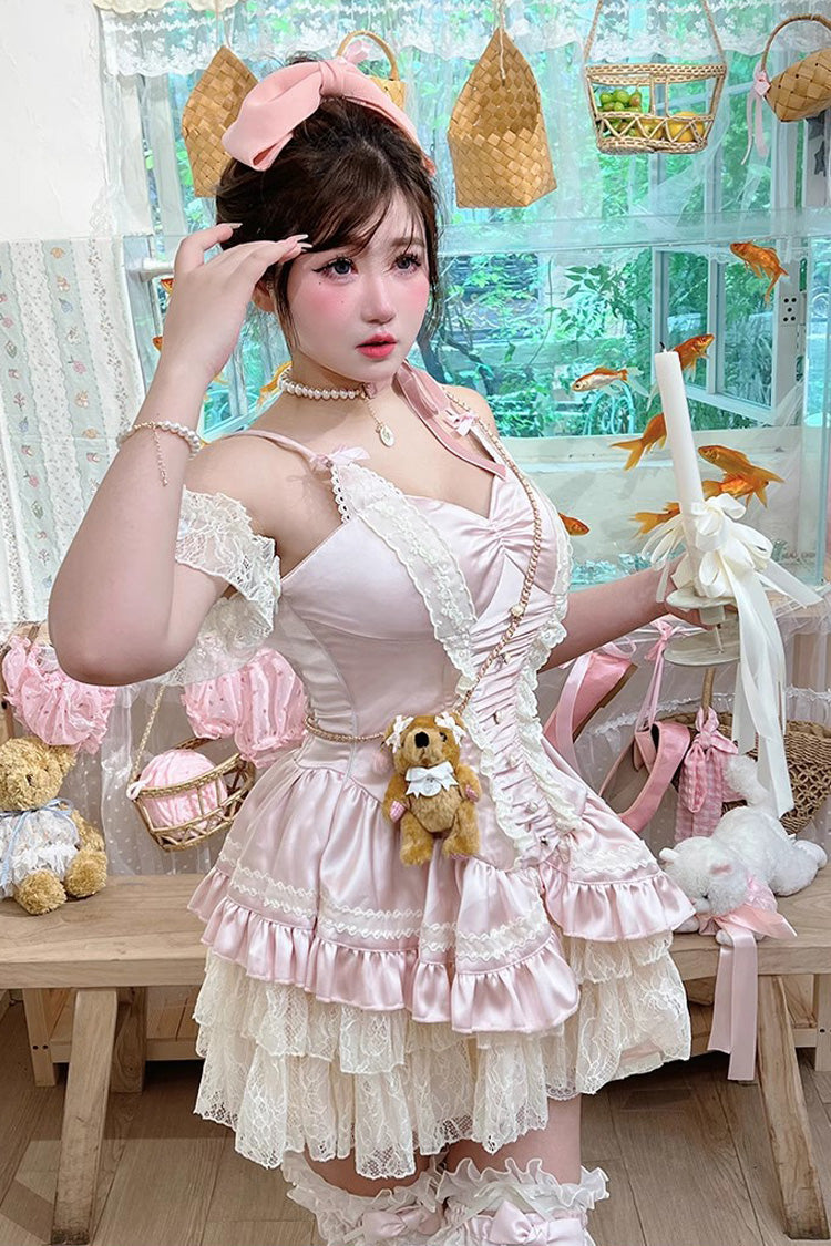 Lolita Jumper Skirt - Ballet Cat, Pink, Layered, Sweet Style, Ballet-Inspired Style - additional product view 6