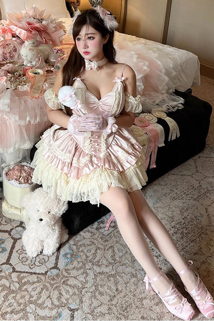 Lolita Jumper Skirt - Ballet Cat, Pink, Layered, Sweet Style, Ballet-Inspired Style - additional product view 8