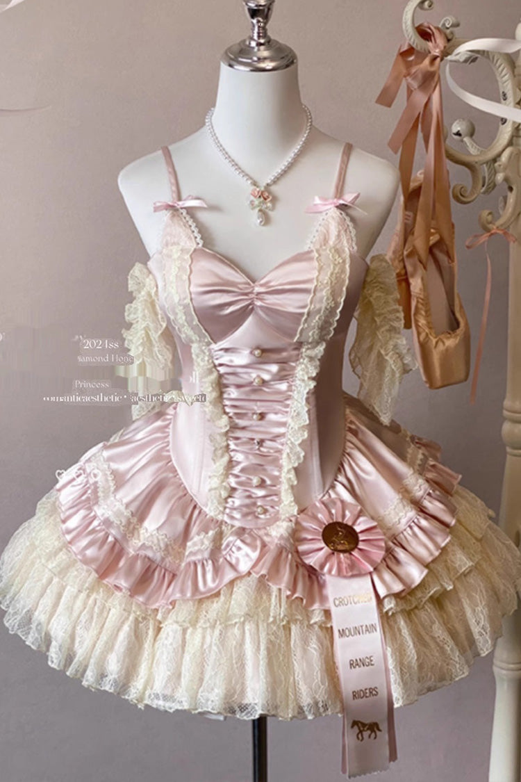 Lolita Jumper Skirt - Ballet Cat, Pink, Layered, Sweet Style, Ballet-Inspired Style - main product image
