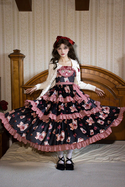Lolita Jumper Skirt - Bell Strawberry Farm, 2 Colors, Layered, Sweet Style, Ruffled - additional product view 10