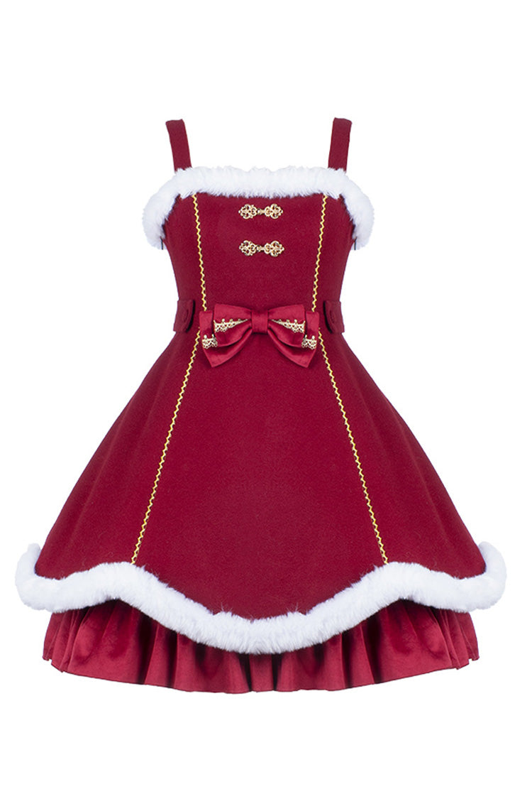 Lolita Jumper Skirt - Bowknot Lantern Festival And, Red, Bow Detail, Sweet Style - additional product view 5