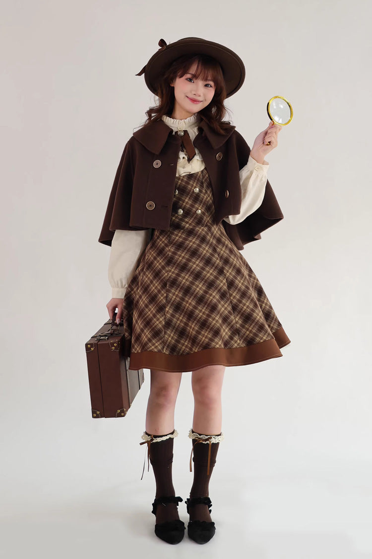 Lolita Jumper Skirt - Broken Pocket Watch, Brown, Classic Style, Printed - additional product view 4
