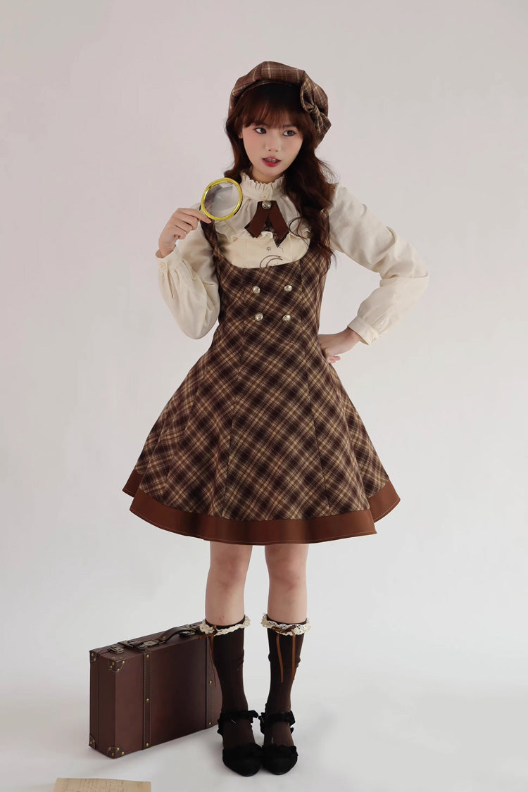 Lolita Jumper Skirt - Broken Pocket Watch, Brown, Classic Style, Printed - additional product view 8