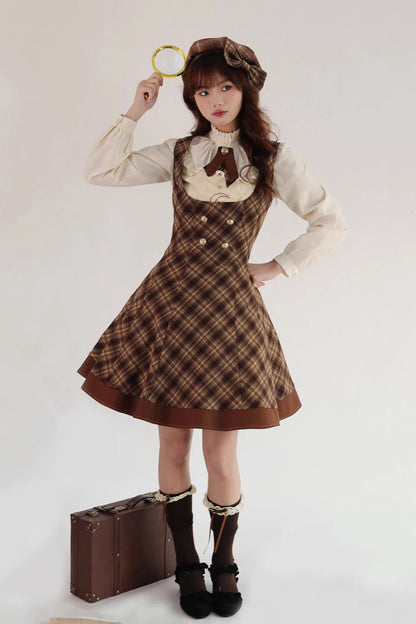 Lolita Jumper Skirt - Broken Pocket Watch, Brown, Classic Style, Printed - additional product view 9