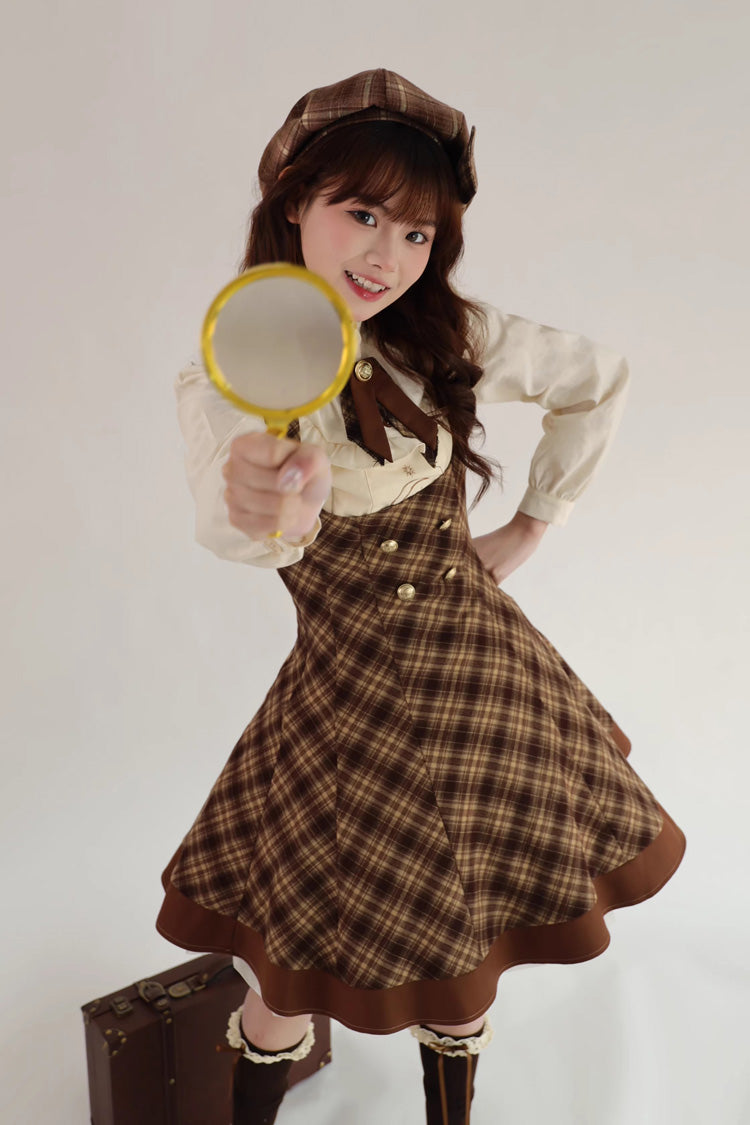 Lolita Jumper Skirt - Broken Pocket Watch, Brown, Classic Style, Printed - additional product view 10