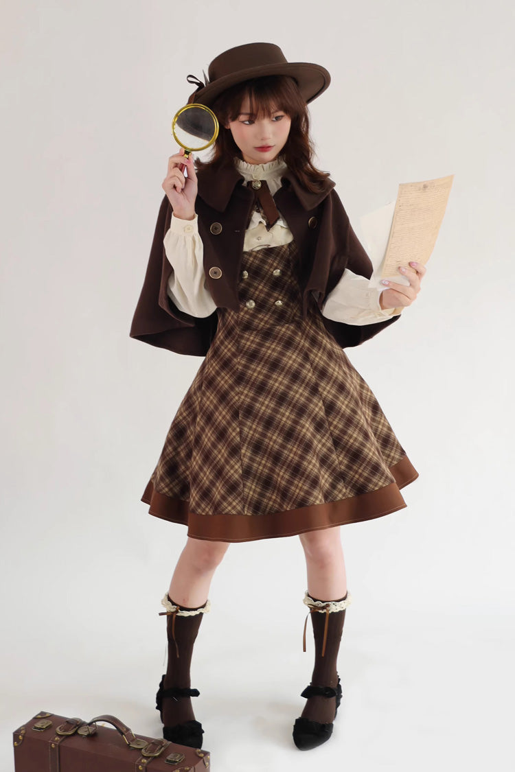 Lolita Jumper Skirt - Broken Pocket Watch, Brown, Classic Style, Printed - main product image