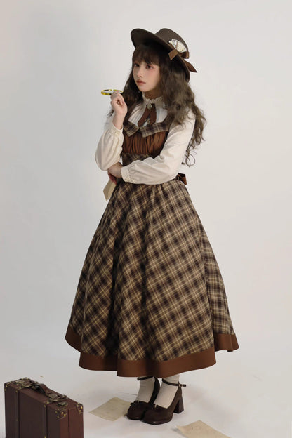 Lolita Jumper Skirt - Broken Pocket Watch, Brown, Printed, Classic Style - additional product view 6