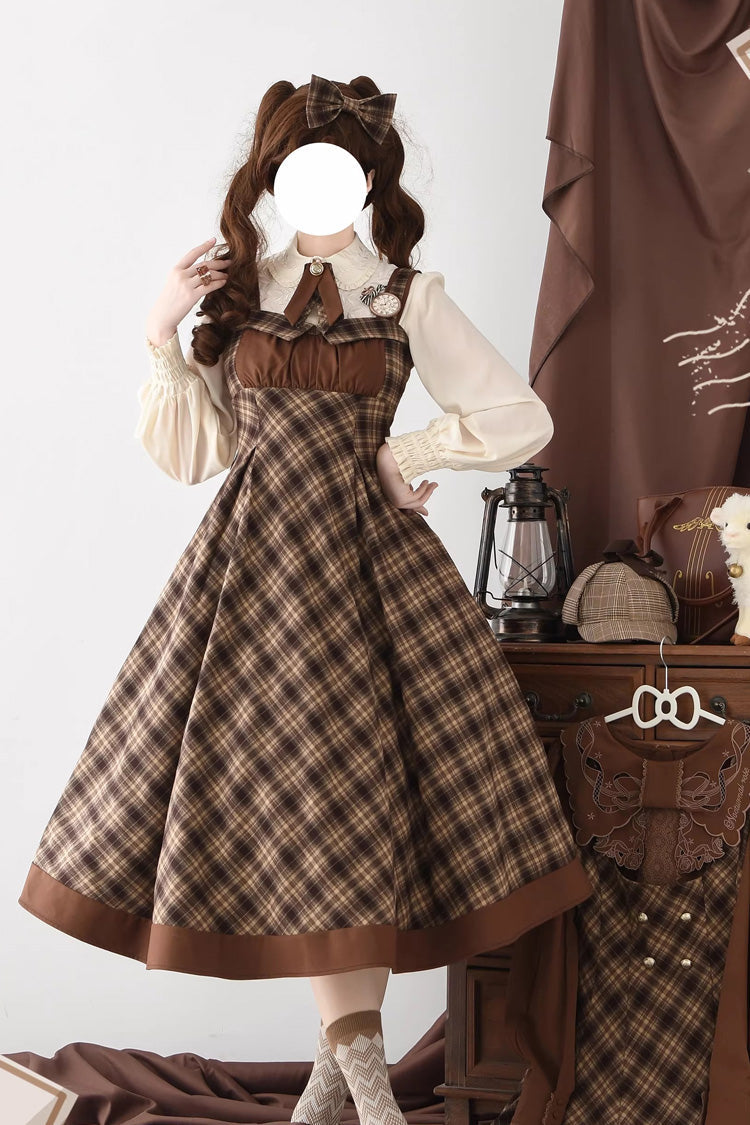 Lolita Jumper Skirt - Broken Pocket Watch, Brown, Printed, Classic Style - main product image