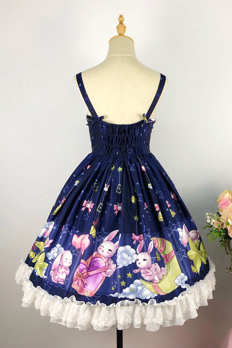 Lolita Jumper Skirt - Bunny Star Paradise, 4 Colors, Sweet Style, Bow Detail, Lace Trim - additional product view 6