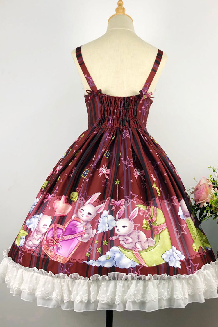 Lolita Jumper Skirt - Bunny Star Paradise, 4 Colors, Sweet Style, Bow Detail, Lace Trim - additional product view 7