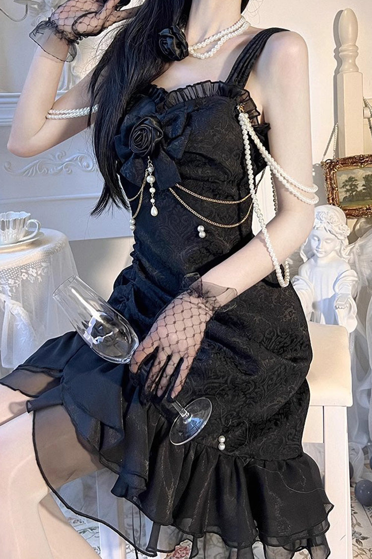 Lolita Jumper Skirt - Camellia Rose, 3 Colors, Gothic Style, Chinese-Inspired Style - additional product view 2