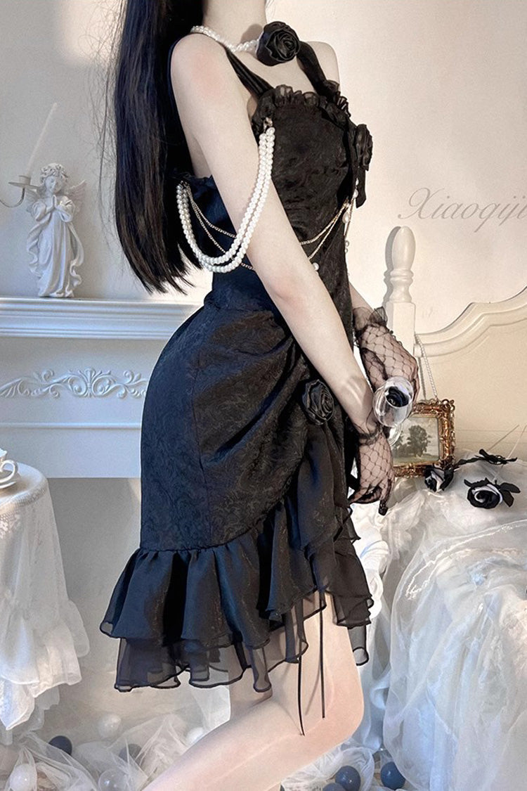Lolita Jumper Skirt - Camellia Rose, 3 Colors, Gothic Style, Chinese-Inspired Style - additional product view 4