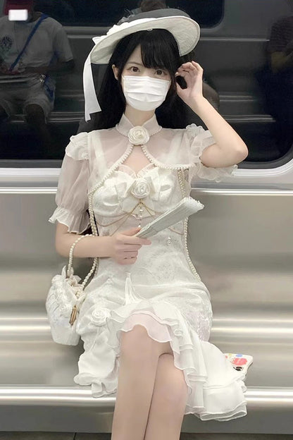 Lolita Jumper Skirt - Camellia Rose, 3 Colors, Gothic Style, Chinese-Inspired Style - additional product view 9