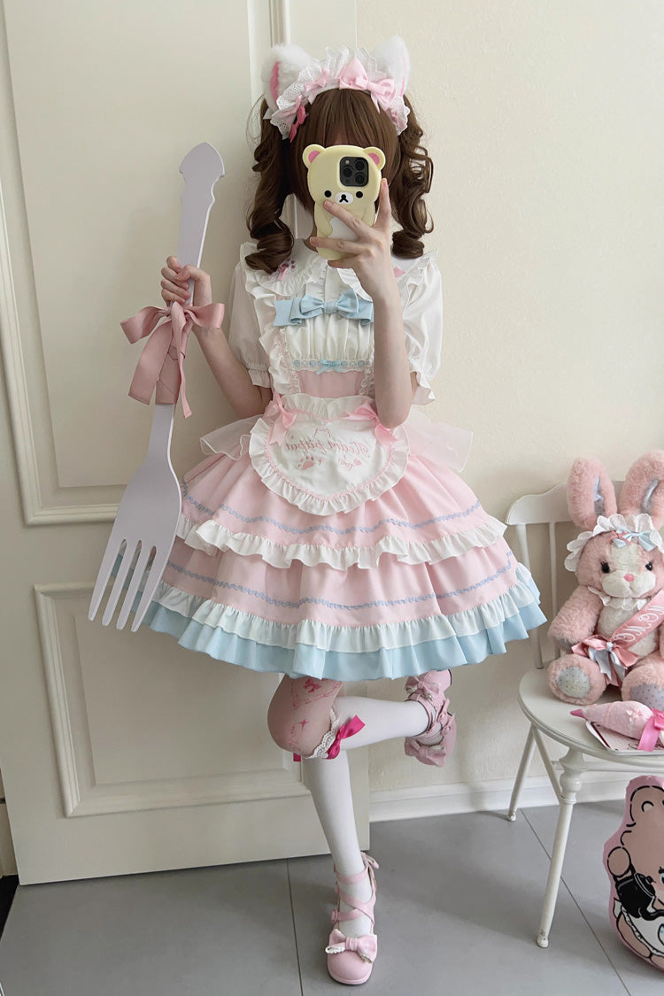 Lolita Jumper Skirt - Cat Ear Story Multi-layer, 4 Colors, Bow Detail, Ruffled - additional product view 4
