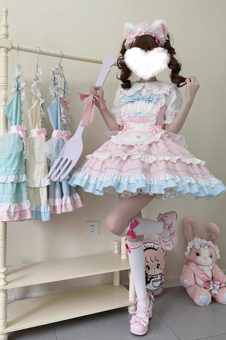 Lolita Jumper Skirt - Cat Ear Story Multi-layer, 4 Colors, Bow Detail, Ruffled - additional product view 6