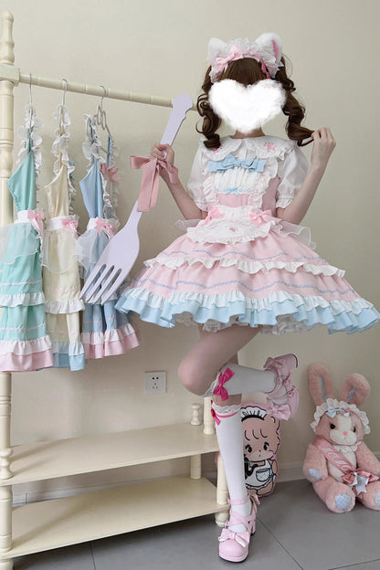 Lolita Jumper Skirt - Cat Ear Story Multi-layer, 4 Colors, Bow Detail, Ruffled - additional product view 6