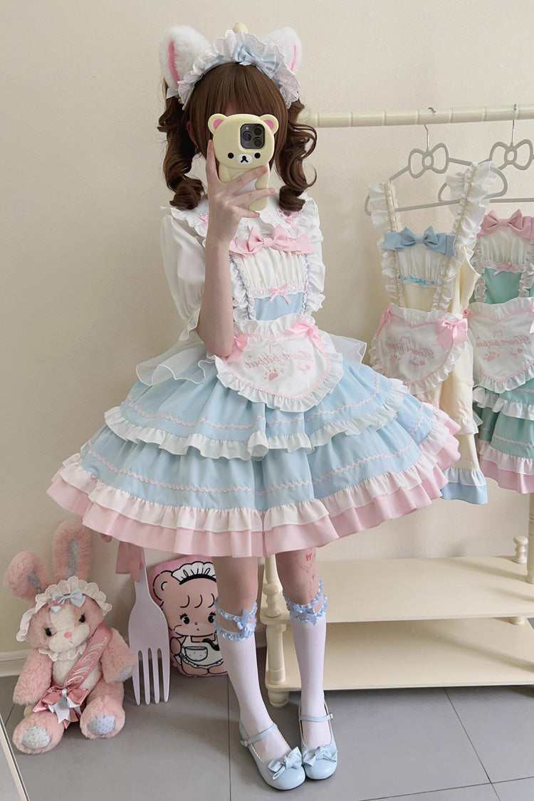 Lolita Jumper Skirt - Cat Ear Story Multi-layer, 4 Colors, Bow Detail, Ruffled - additional product view 9