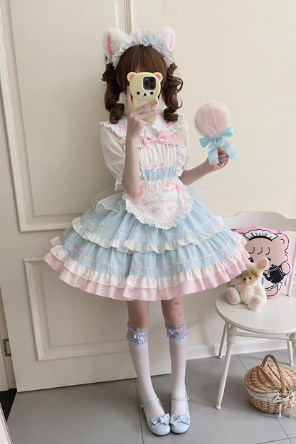 Lolita Jumper Skirt - Cat Ear Story Multi-layer, 4 Colors, Bow Detail, Ruffled - additional product view 10