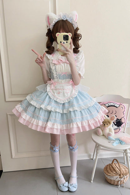 Lolita Jumper Skirt - Cat Ear Story Multi-layer, 4 Colors, Bow Detail, Ruffled - additional product view 11