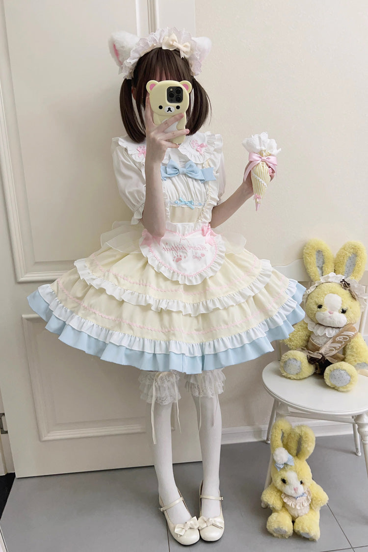 Lolita Jumper Skirt - Cat Ear Story Multi-layer, 4 Colors, Bow Detail, Ruffled - additional product view 12