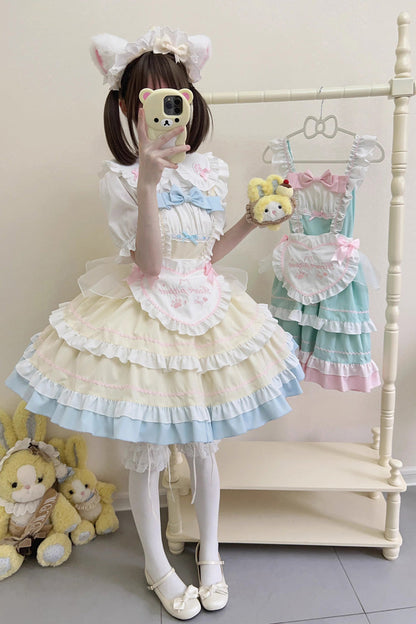 Lolita Jumper Skirt - Cat Ear Story Multi-layer, 4 Colors, Bow Detail, Ruffled - additional product view 15
