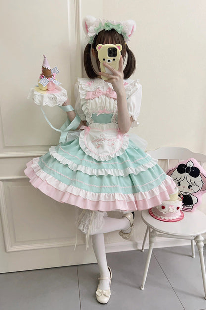 Lolita Jumper Skirt - Cat Ear Story Multi-layer, 4 Colors, Bow Detail, Ruffled - additional product view 19