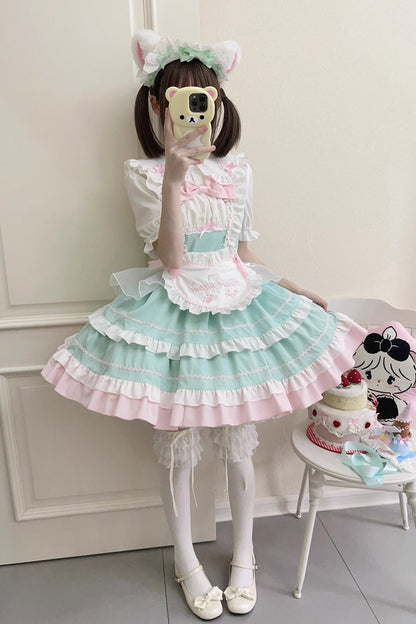 Lolita Jumper Skirt - Cat Ear Story Multi-layer, 4 Colors, Bow Detail, Ruffled - additional product view 20