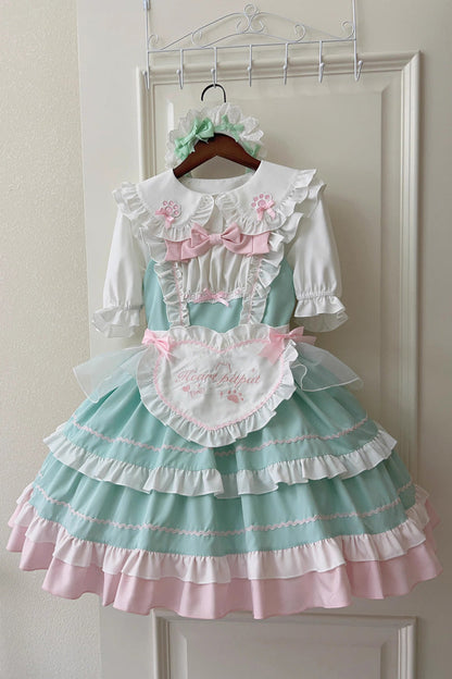 Lolita Jumper Skirt - Cat Ear Story Multi-layer, 4 Colors, Bow Detail, Ruffled - additional product view 24
