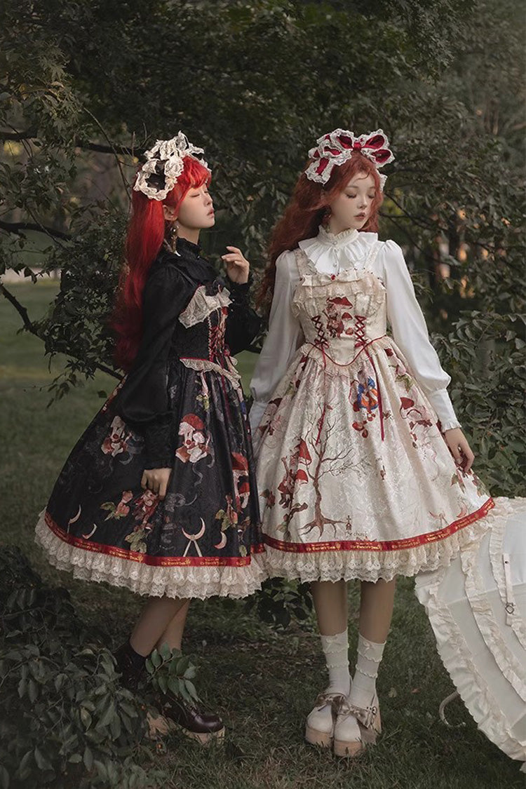 Lolita Jumper Skirt - Cat Traveler Print, 2 Colors, Printed, Sweet Style, Ruffled - additional product view 9