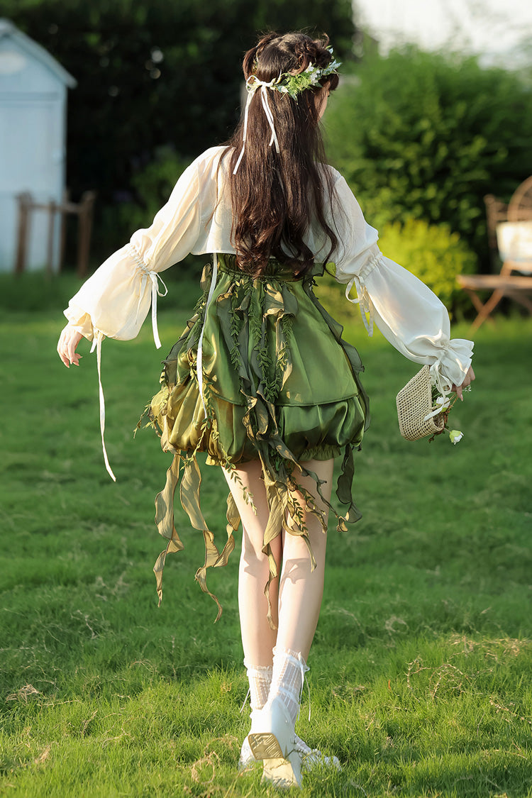 Lolita Jumper Skirt - Children Of The Forest, Green, Sweet Style, Ruffled - additional product view 12