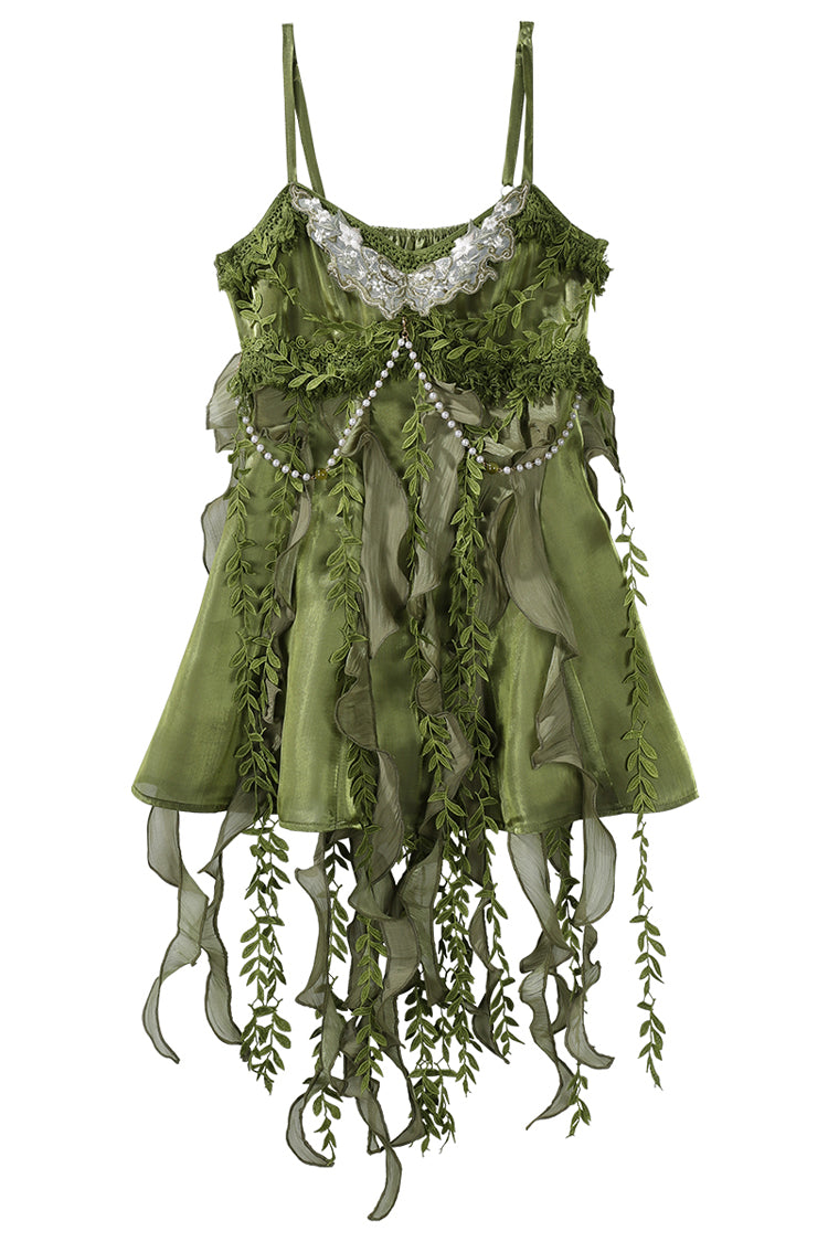 Lolita Jumper Skirt - Children Of The Forest, Green, Sweet Style, Ruffled - additional product view 16