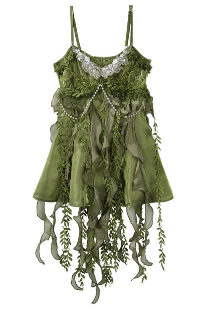 Lolita Jumper Skirt - Children Of The Forest, Green, Sweet Style, Ruffled - additional product view 16
