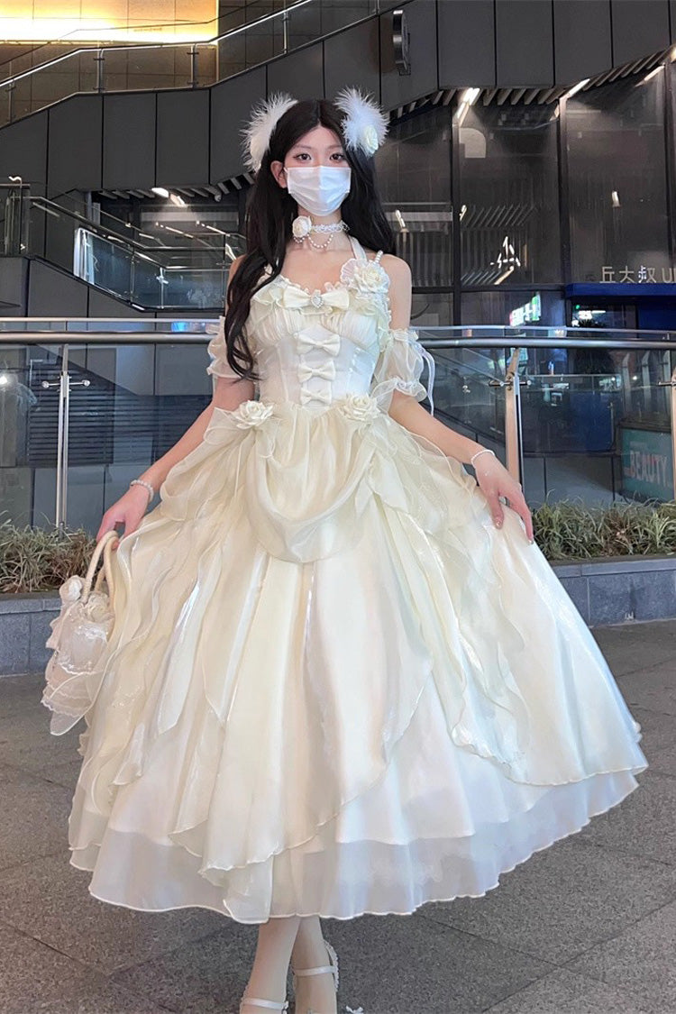Lolita Jumper Skirt - Cindy Rose, Ivory, Ruffled, Halterneck, Sweet Style - main product image