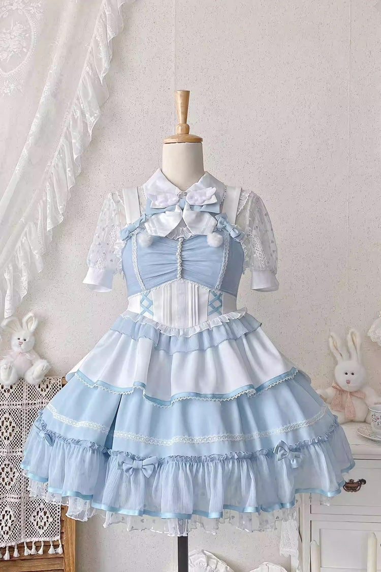 Lolita Jumper Skirt - Cotton Cloud, 2 Colors, Detachable Detail, Lace-Up, Sweet Style - additional product view 4
